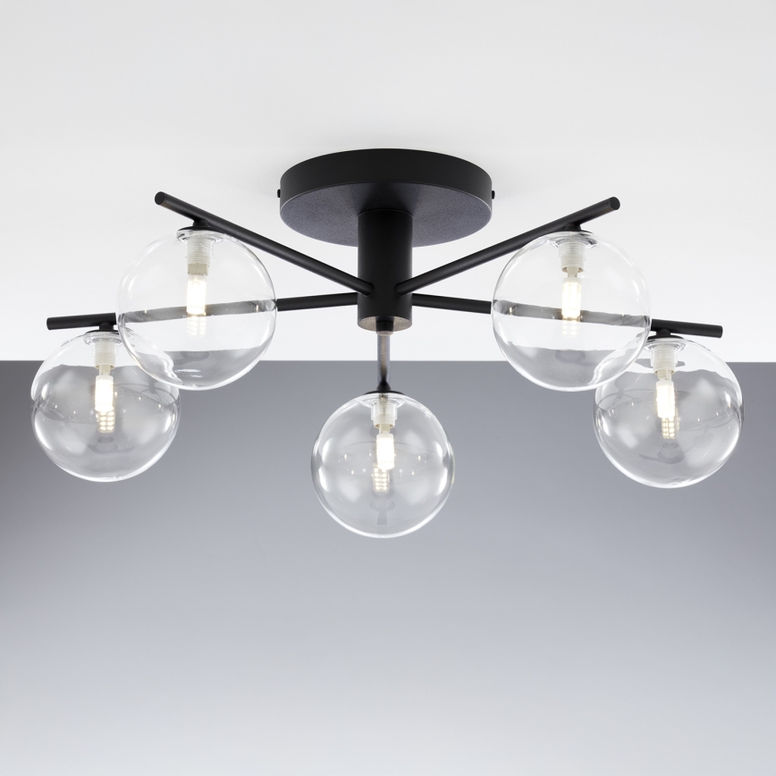 Jupiter 2046 - Пристельова люстра PRATO 5xG9/10W/230V чорний/прозорий