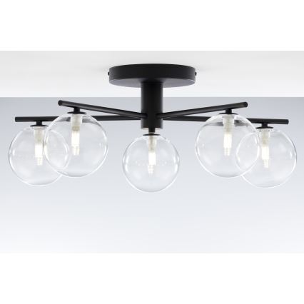 Jupiter 2046 - Пристельова люстра PRATO 5xG9/10W/230V чорний/прозорий