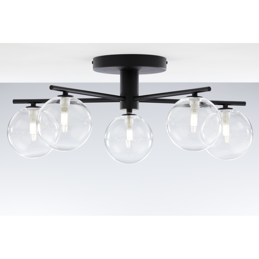 Jupiter 2046 - Пристельова люстра PRATO 5xG9/10W/230V чорний/прозорий