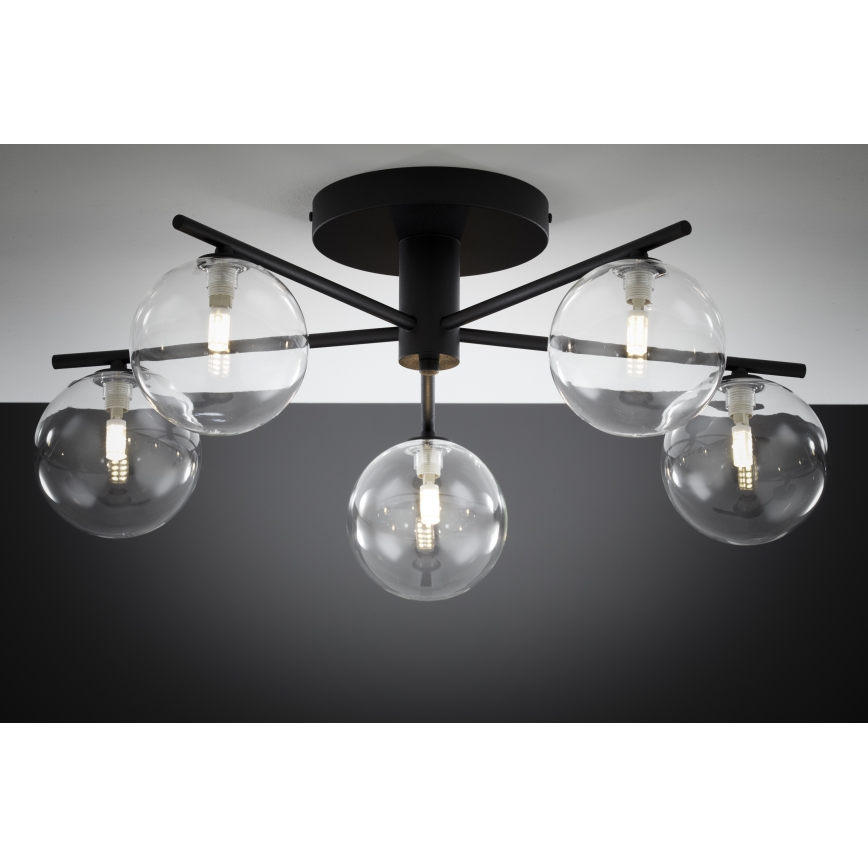 Jupiter 2046 - Пристельова люстра PRATO 5xG9/10W/230V чорний/прозорий