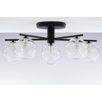 Jupiter 2046 - Пристельова люстра PRATO 5xG9/10W/230V чорний/прозорий