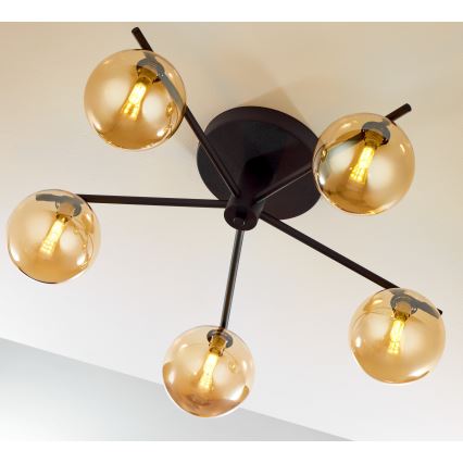 Jupiter 2047 - Припотолочная люстра PRATO 5xG9/10W/230V черный/бежевый