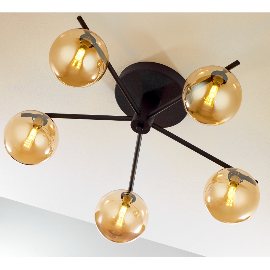 Jupiter 2047 - Припотолочная люстра PRATO 5xG9/10W/230V черный/бежевый