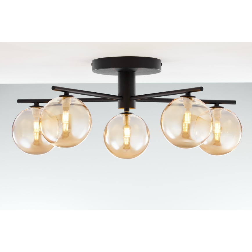 Jupiter 2047 - Припотолочная люстра PRATO 5xG9/10W/230V черный/бежевый