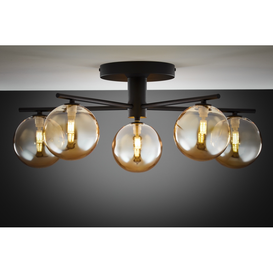 Jupiter 2047 - Припотолочная люстра PRATO 5xG9/10W/230V черный/бежевый