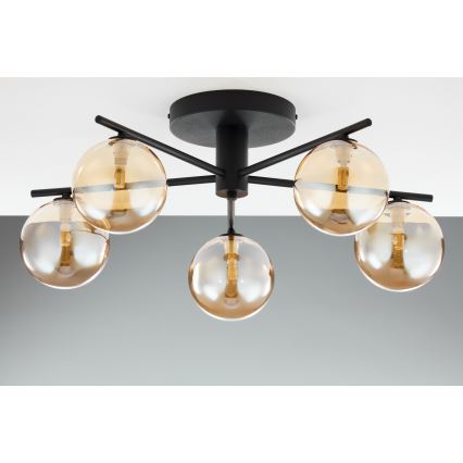 Jupiter 2047 - Припотолочная люстра PRATO 5xG9/10W/230V черный/бежевый