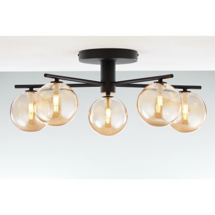 Jupiter 2047 - Пристельова люстра PRATO 5xG9/10W/230V чорний/бежевий