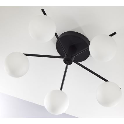 Jupiter 2049 - Накладна люстра PRATO 5xG9/14W/230V чорна/біла