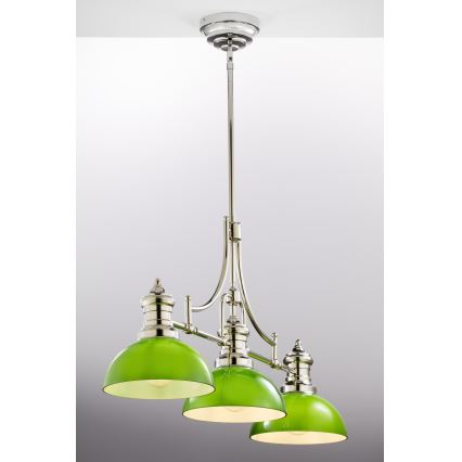 Jupiter 2072 - Люстра на штанге PLATINO 3xE27/15W/230V зелёный/глянцевый хром