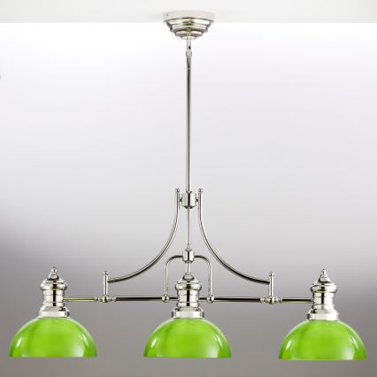 Jupiter 2072 - Люстра на штанзі PLATINO 3xE27/15W/230V зелена/глянцевий хром