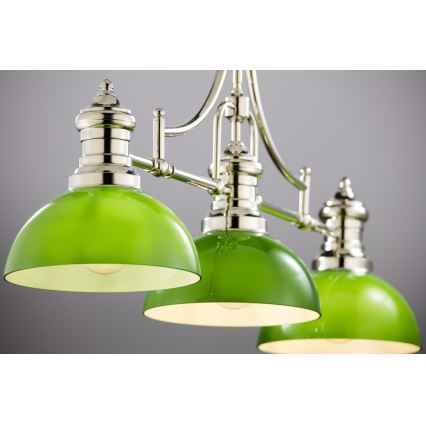 Jupiter 2072 - Люстра на штанзі PLATINO 3xE27/15W/230V зелена/глянцевий хром