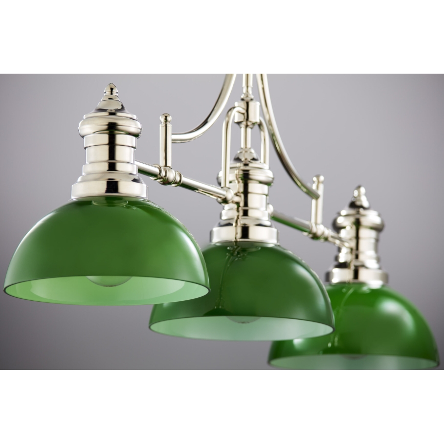 Jupiter 2072 - Люстра на штанзі PLATINO 3xE27/15W/230V зелена/глянцевий хром