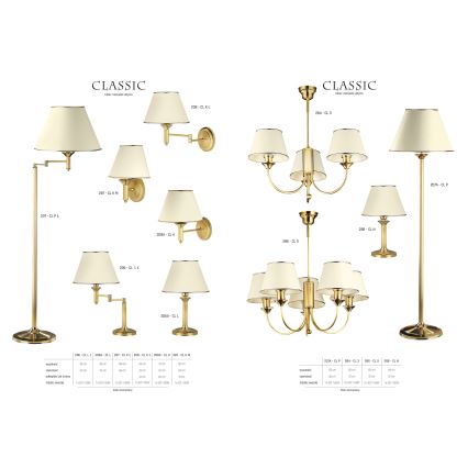 Jupiter 208 - CL K L - Настенный светильник CLASSIC 1xE27/60W/230V
