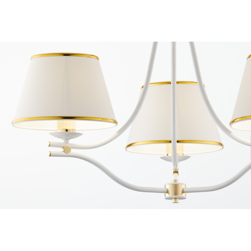 Jupiter 2085 - люстра на ланцюгу SAMBA 3xE27/15W/230V біла/золотиста