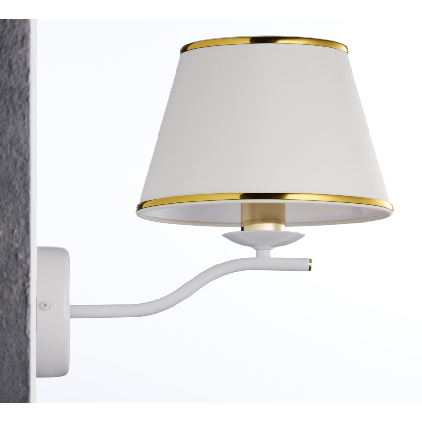 Jupiter 2086 - Настінний світильник SAMBA 1xE27/15W/230V білий/золотий