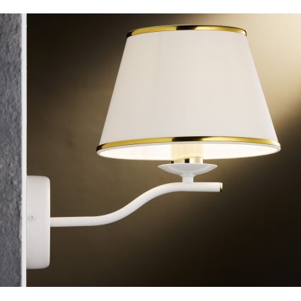 Jupiter 2086 - Настінний світильник SAMBA 1xE27/15W/230V білий/золотий
