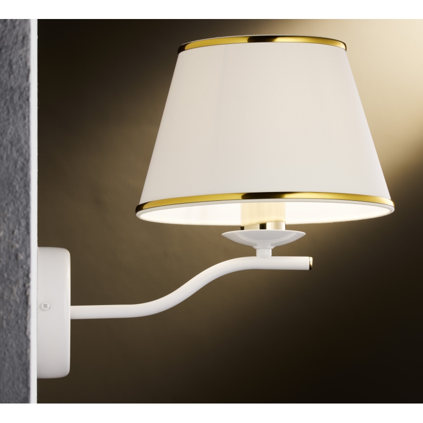Jupiter 2086 - Настінний світильник SAMBA 1xE27/15W/230V білий/золотий