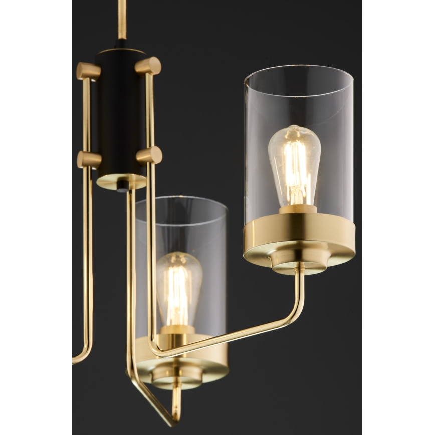 Jupiter 2087 - Люстра на штанзі RAMIREZ 3xE27/15W/230V золота/чорна