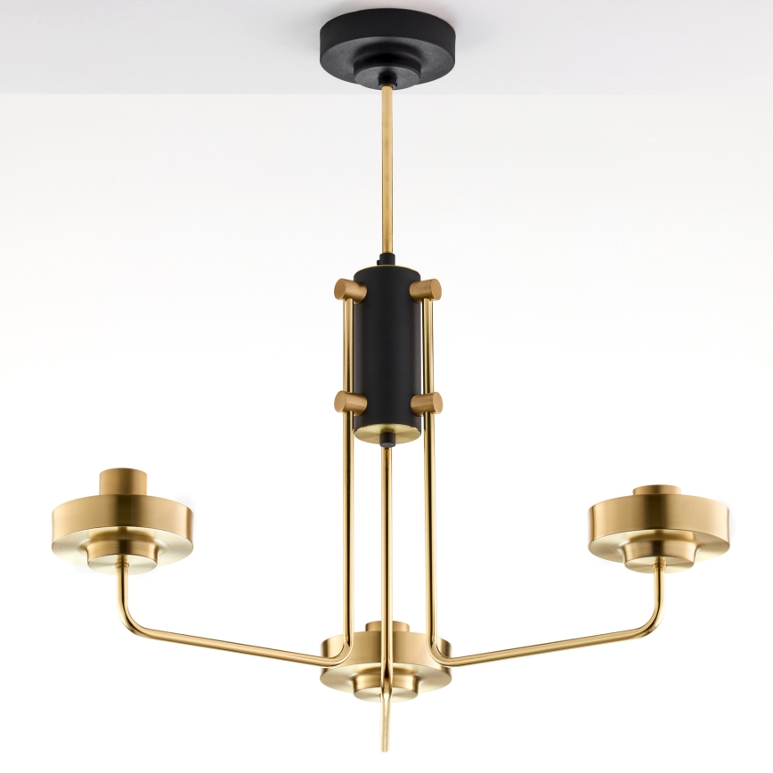 Jupiter 2087 - Люстра на штанзі RAMIREZ 3xE27/15W/230V золота/чорна