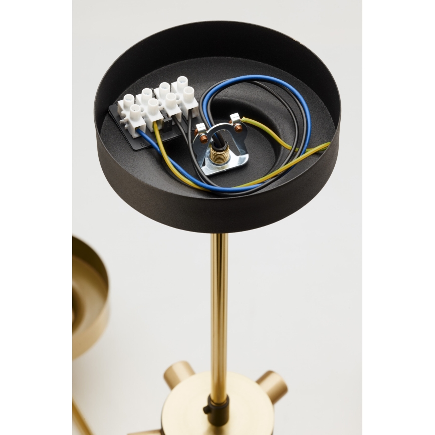 Jupiter 2087 - Люстра на штанзі RAMIREZ 3xE27/15W/230V золота/чорна