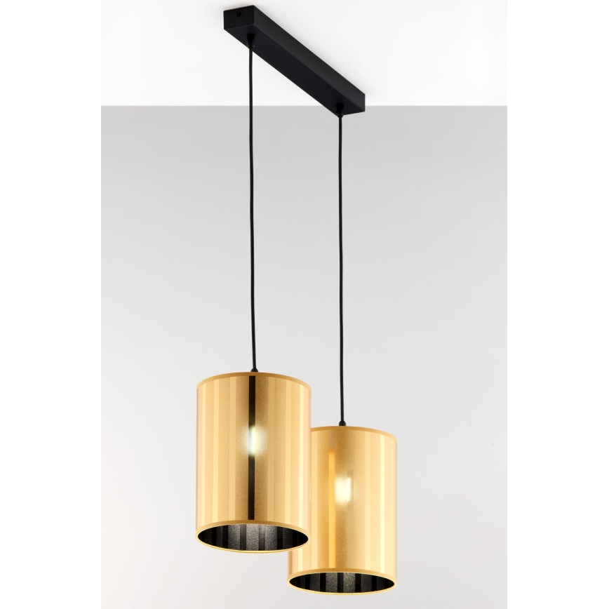 Jupiter 2091 - Люстра на тросе CORTINA 2xE27/15W/230V, золотая/чёрная