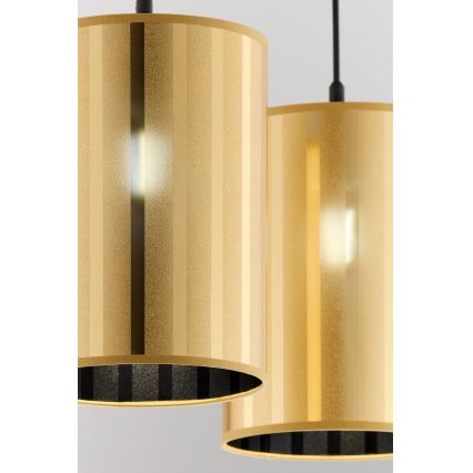 Jupiter 2091 - Підвісна люстра на тросі CORTINA 2xE27/15W/230V золота/чорна