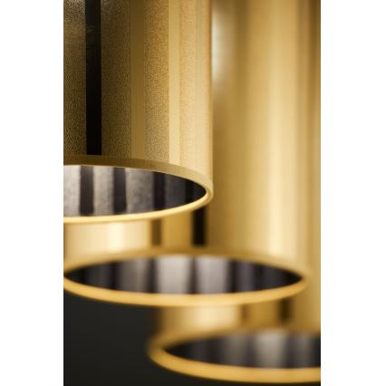 Jupiter 2092 - Підвісна люстра на тросі CORTINA 3xE27/15W/230V золотиста/чорна