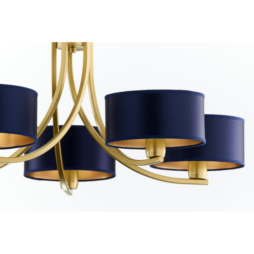 Jupiter 2094 - Люстра на ланцюзі ARTHUR 5xE27/15W/230V синя/золота