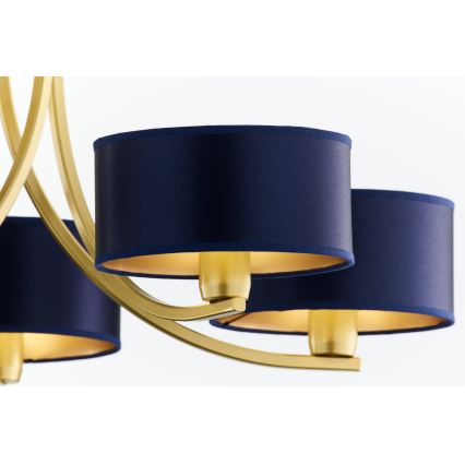 Jupiter 2094 - Люстра на ланцюзі ARTHUR 5xE27/15W/230V синя/золота