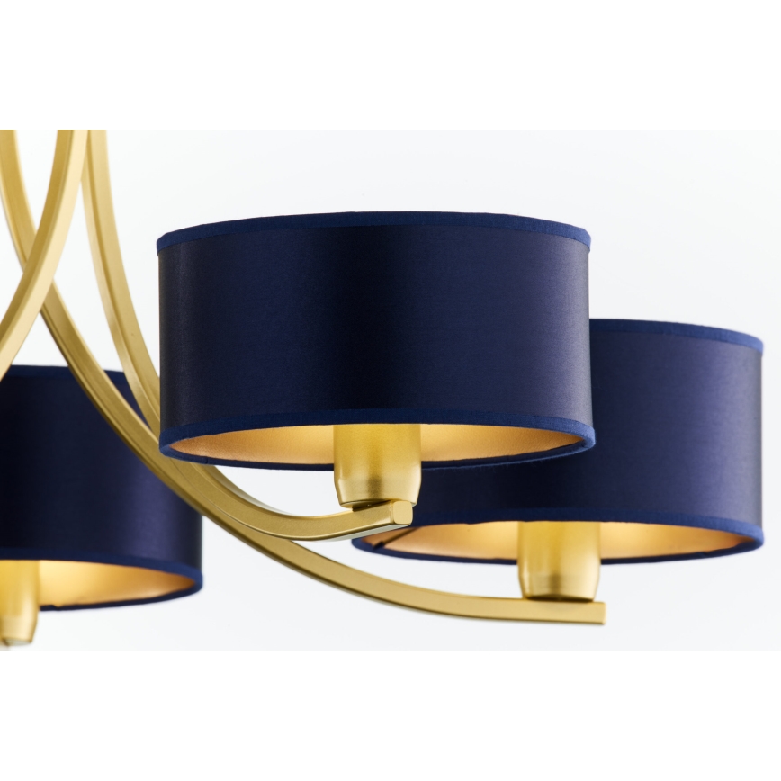 Jupiter 2094 - Люстра на ланцюзі ARTHUR 5xE27/15W/230V синя/золота