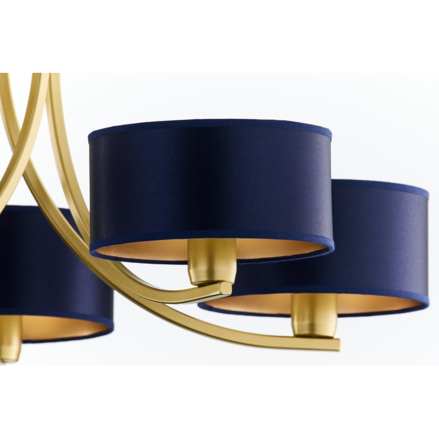 Jupiter 2094 - Люстра на ланцюзі ARTHUR 5xE27/15W/230V синя/золота