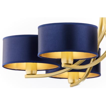 Jupiter 2095 - Люстра на ланцюгу ARTHUR 6xE27/15W/230V синя/золота