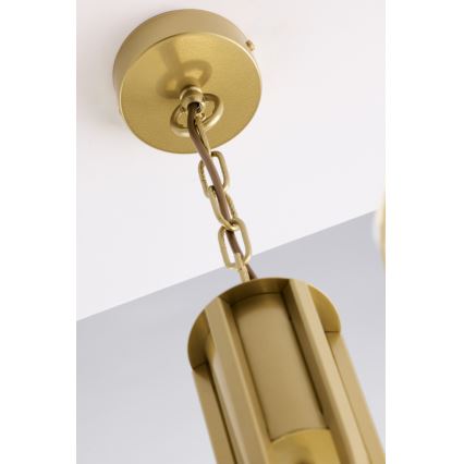 Jupiter 2095 - Люстра на ланцюгу ARTHUR 6xE27/15W/230V синя/золота