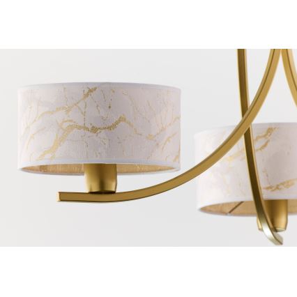 Jupiter 2096 - Подвесная люстра на цепи ARTHUR 3xE27/15W/230V белая/золотая/с отделкой под мрамор