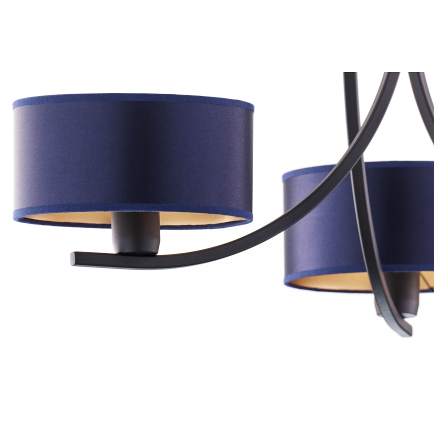 Jupiter 2099 - Люстра на ланцюгу ARTHUR 3xE27/15W/230V синій/чорний