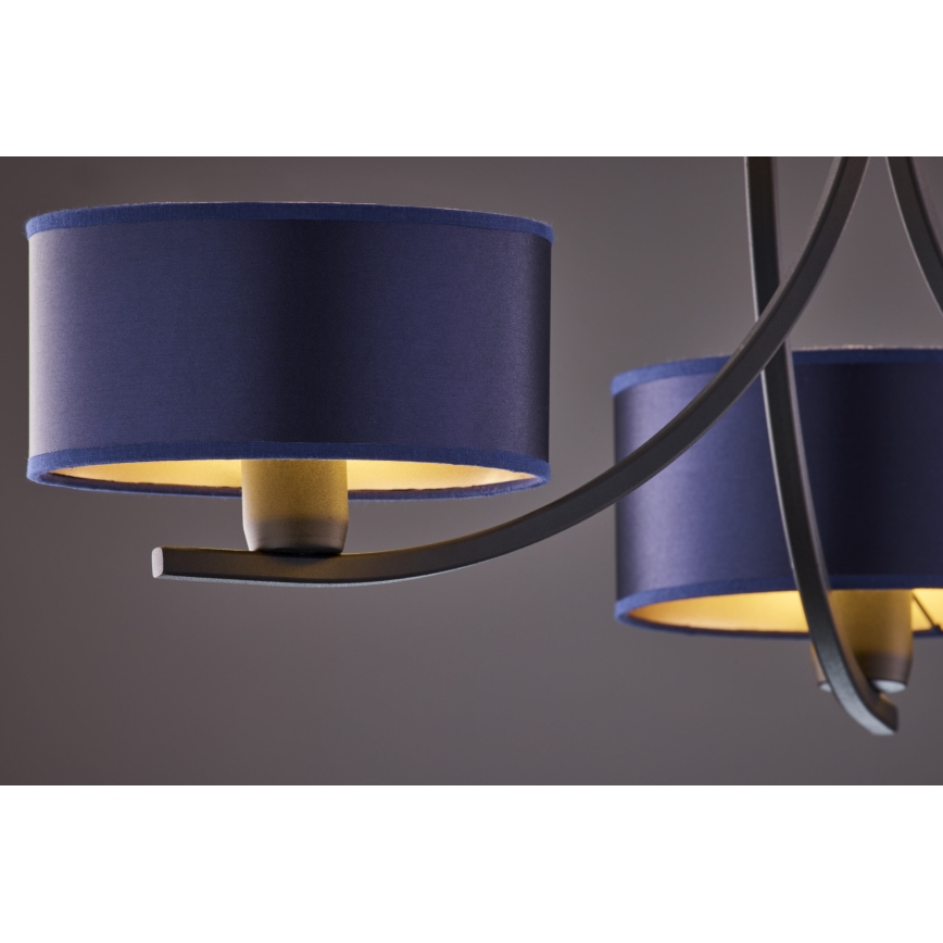 Jupiter 2099 - Подвесная люстра на цепи ARTHUR 3xE27/15W/230V синяя/чёрная