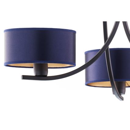 Jupiter 2099 - Подвесная люстра на цепи ARTHUR 3xE27/15W/230V синяя/чёрная