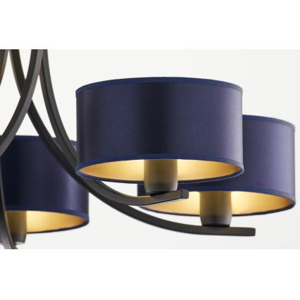 Jupiter 2101 - Люстра на ланцюгу ARTHUR 5xE27/15W/230V синя/чорна