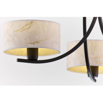 Jupiter 2103 - Люстра на ланцюгу ARTHUR 3xE27/15W/230V біла/чорна/мармуровий декор