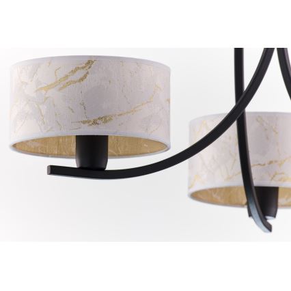 Jupiter 2103 - Люстра на ланцюгу ARTHUR 3xE27/15W/230V біла/чорна/мармуровий декор