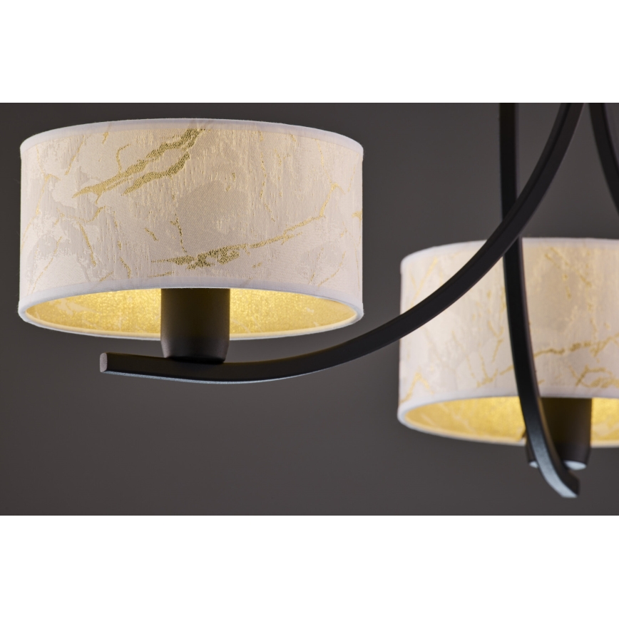 Jupiter 2103 - Люстра на ланцюгу ARTHUR 3xE27/15W/230V біла/чорна/мармуровий декор