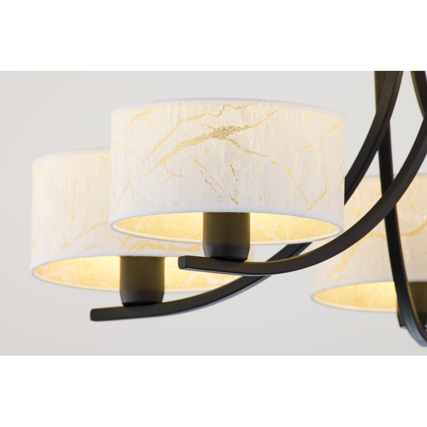 Jupiter 2104 - Люстра на цепи ARTHUR 5xE27/15W/230V белый/черный/мраморный декор