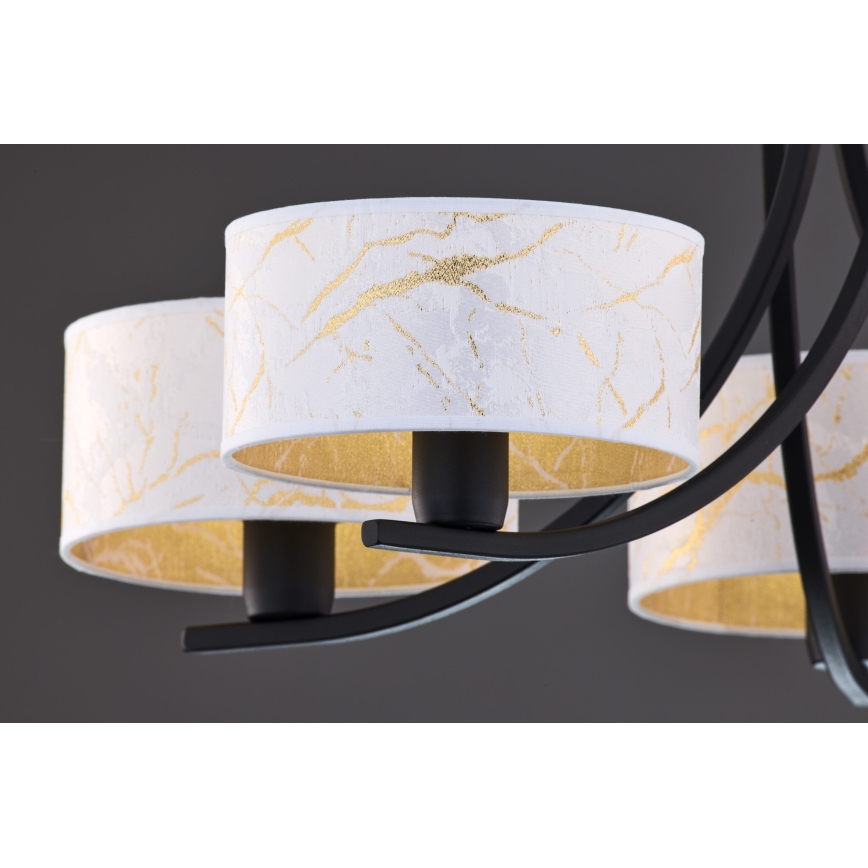 Jupiter 2104 - Люстра на цепи ARTHUR 5xE27/15W/230V белый/черный/мраморный декор