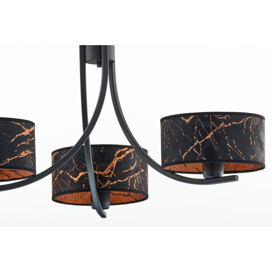 Jupiter 2106 - Люстра на ланцюгу ARTHUR 3xE27/15W/230V чорний/помаранчевий/мармуровий декор
