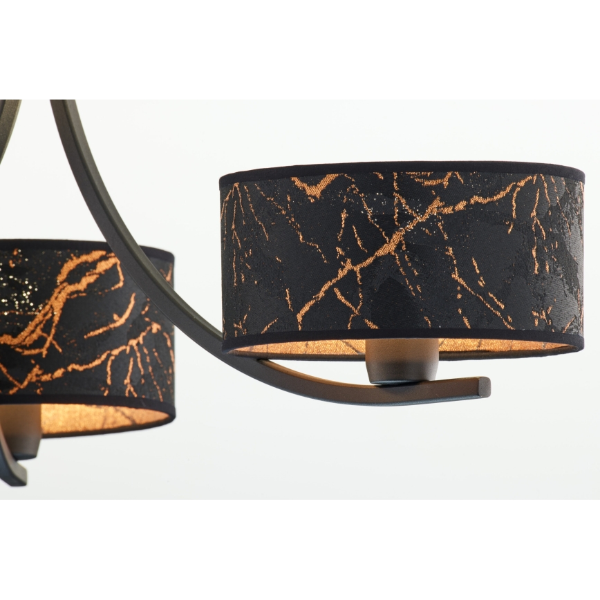 Jupiter 2106 - Люстра на ланцюгу ARTHUR 3xE27/15W/230V чорний/помаранчевий/мармуровий декор