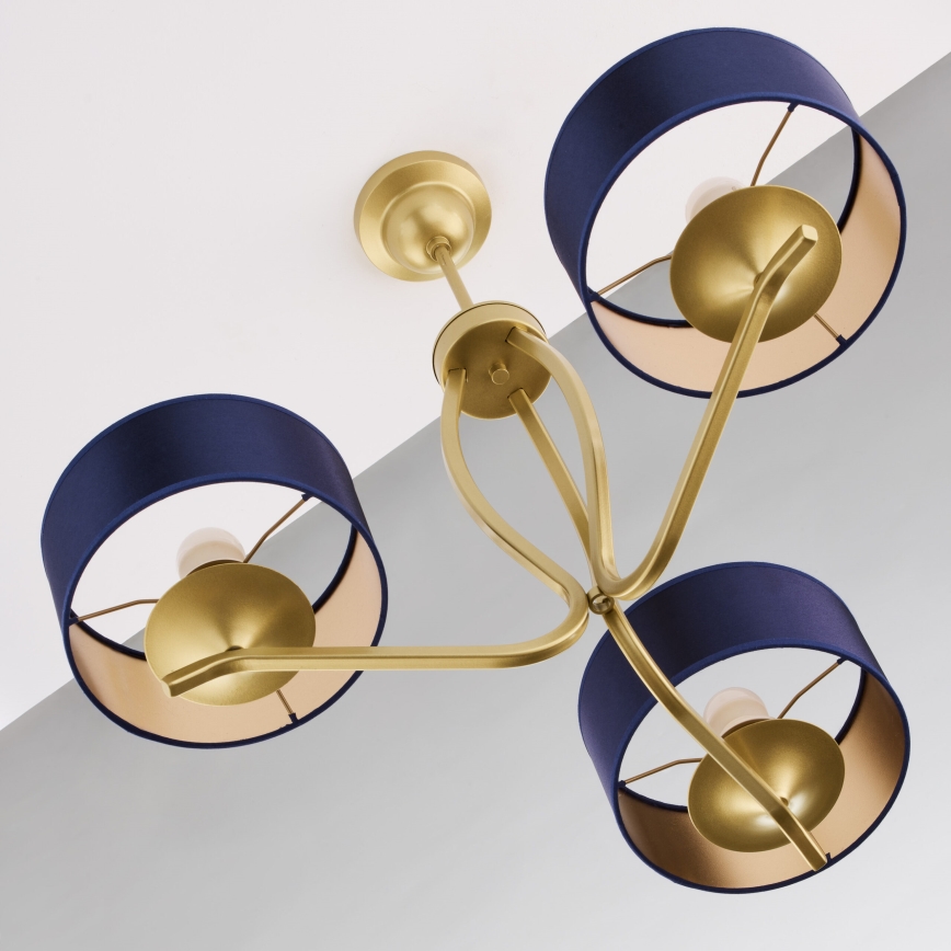 Jupiter 2113 - Люстра на штанзі KASZMIR 3xE27/15W/230V синя/золота