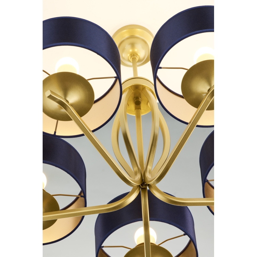 Jupiter 2114 - Люстра на штанзі KASZMIR 5xE27/15W/230V синій/золотий