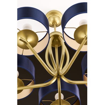 Jupiter 2114 - Люстра на штанзі KASZMIR 5xE27/15W/230V синій/золотий
