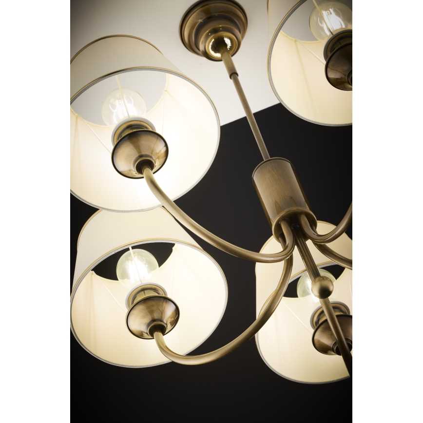 Jupiter 2133 - Люстра на штанге CLASSIC 5xE27/15W/230V бронза/патина/кремовый