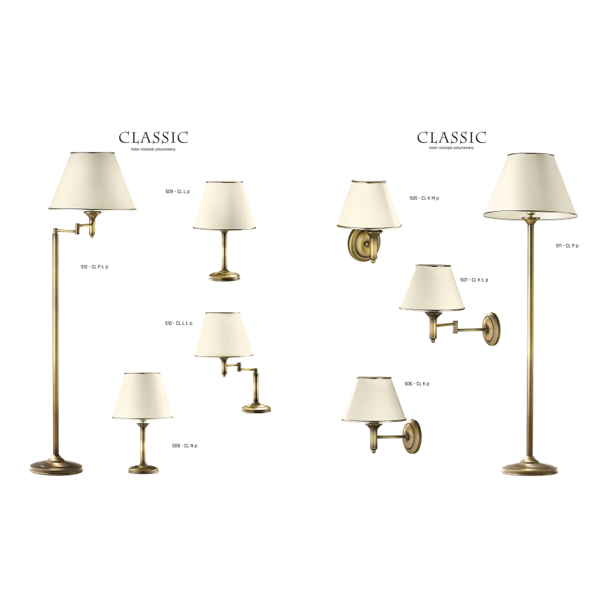 Jupiter 510 - CL L L p - Настільна лампа CLASSIC E27/W60/230V